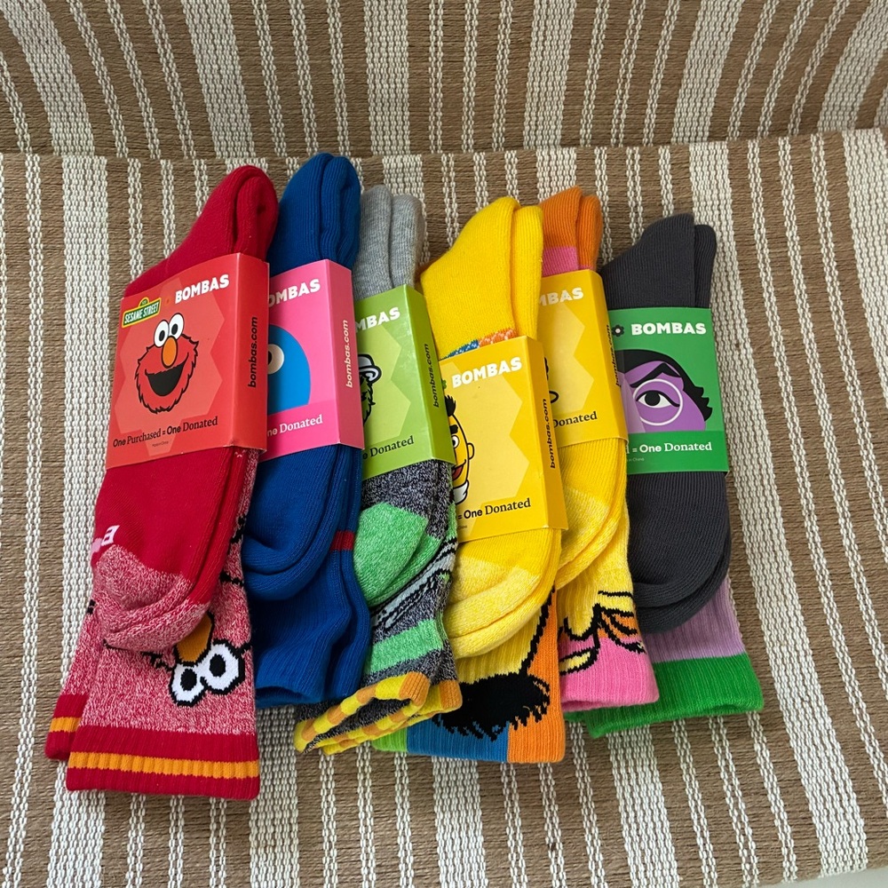 Bombas X Sesame Street Crew Socks - Multi Color Pack
